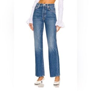 Mother Superior Rambler Sneak Straight Denim Jeans Running With Scissors Size 30